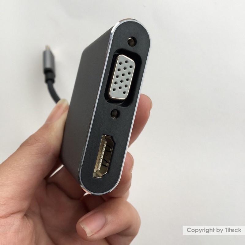 ( Chính hãng) Cáp chuyển đổi USB Type C to HDMI + VGA + USB 3.0 + USB C 4in1 dùng cho Macbook, Samsung DEX. | BigBuy360 - bigbuy360.vn