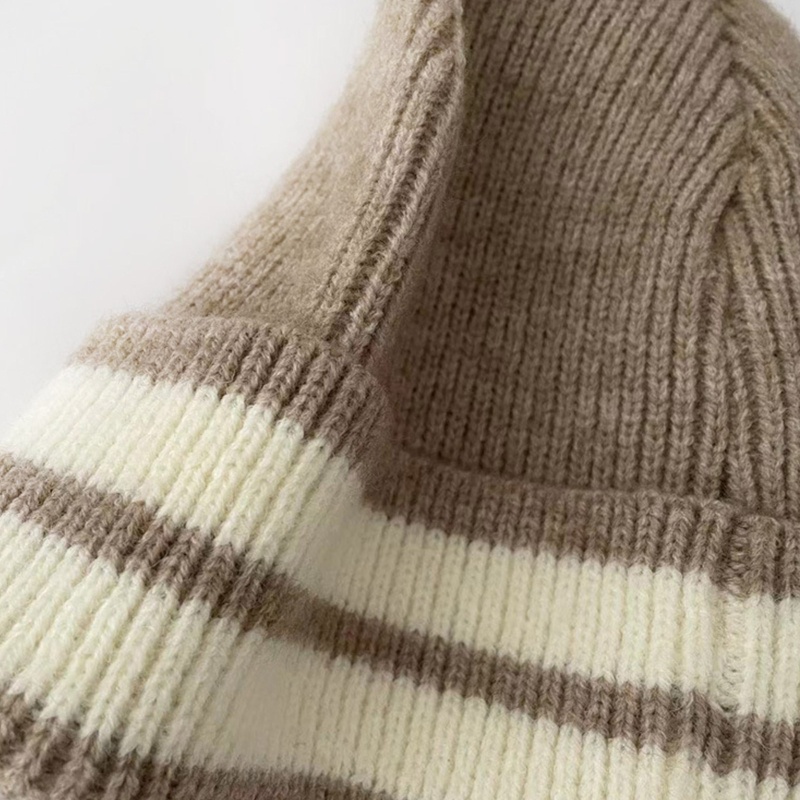 Mũ Len Beanie Họa Tiết Kẻ Sọc Thời Trang Mùa Đông