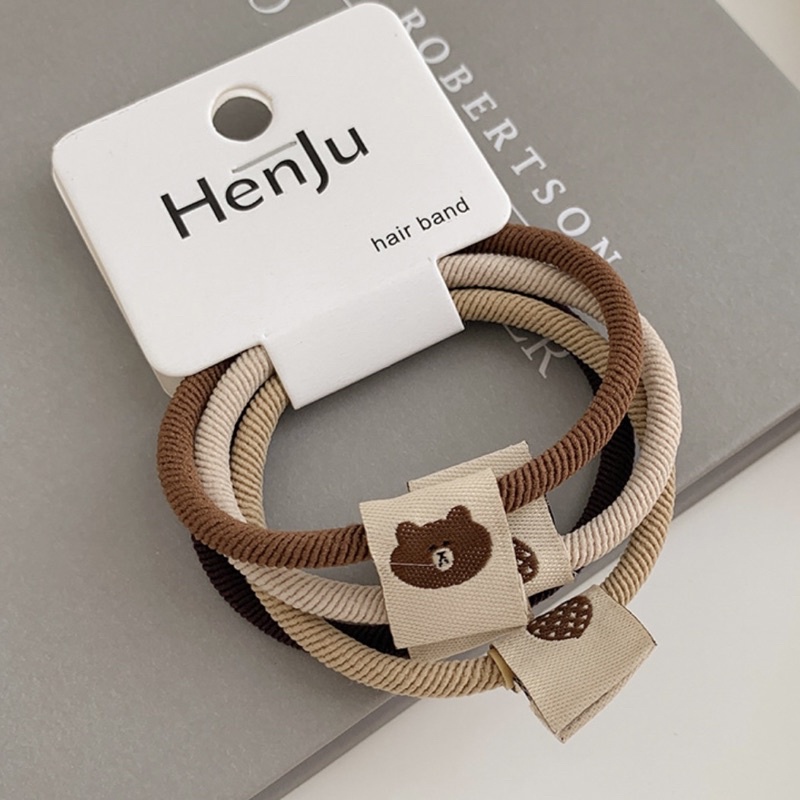 Set 4 dây buộc tóc hình gấu màu sắc đơn giản dễ thương 19.accessories
