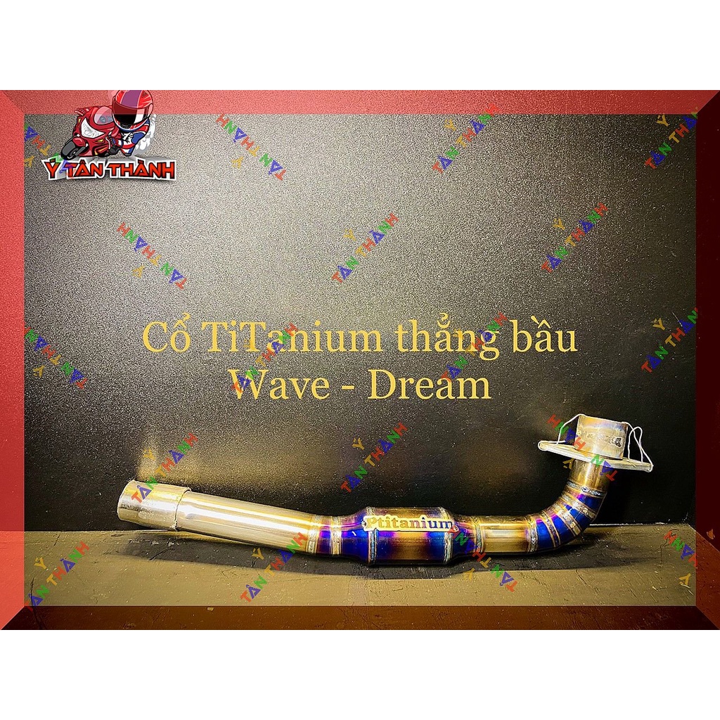 Cổ pô titan có bầu hơi thẳng xe wave,dream 100 MS 34
