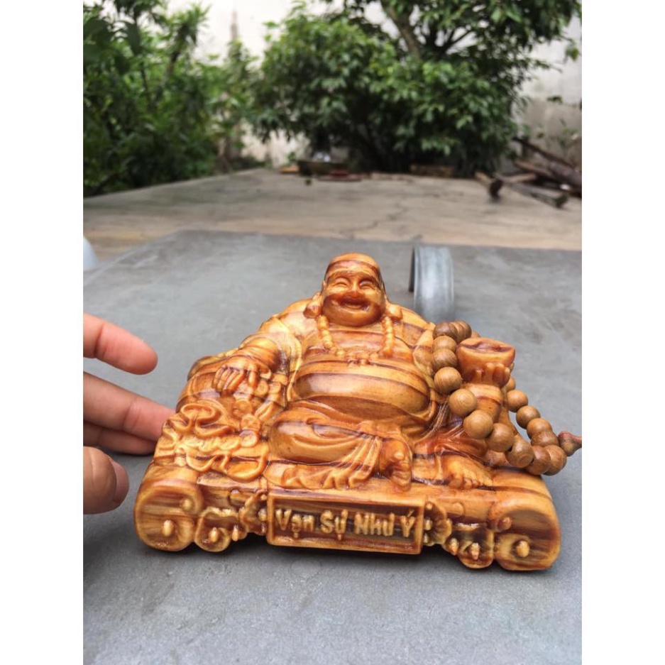 ((MIỄN SHIP)) Tượng di lạc vạn sự như ý làm bằng gỗ -đặt trên oto,bàn làm việc- TẶNG 1 VÒNG ĐEO TAY