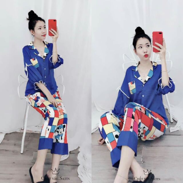 Đồ bộ ngủ lụa satin