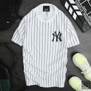 Áo thun nam chữ ny phối sọc cực chất