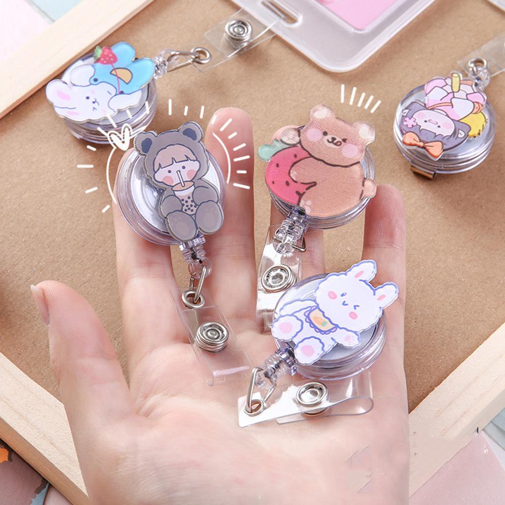 Aaron1 Kẹp Cố Định Thẻ Co Giãn Có Thể Thu Gọn Tiện Dụng Cho Học Sinh