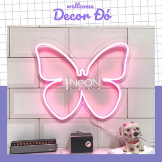 Đèn LedNeon | Hình Con Bướm | Kích Thước 30 x 25cm |  Quà Tặng Trang Trí Cực Chất , tặng ADAPTER , tặng MIẾNG DÁN |