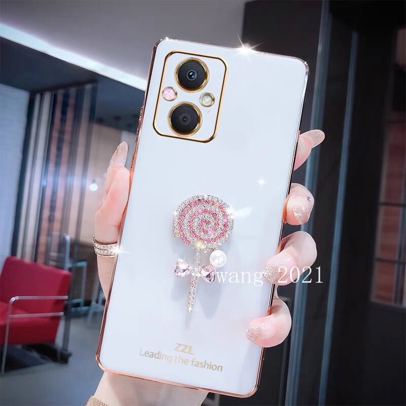 Ốp Điện Thoại Silicone Mềm Đính Đá/Ngọc Trai Nhân Tạo Nhiều Màu Sắc Cho OPPO Reno7 Z 5G 4G Reno7 Pro A76 A96 2022