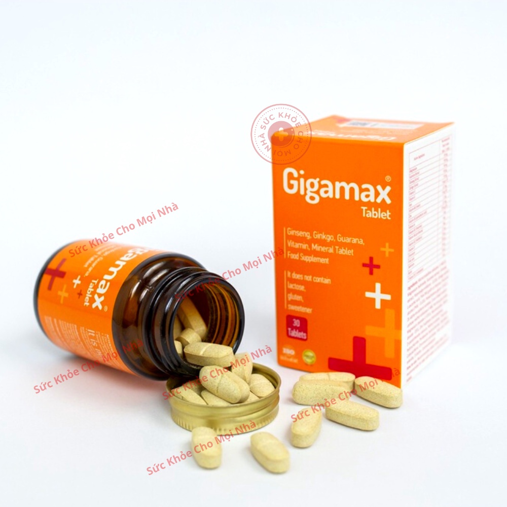 Gigamax.Viên uống bổ não bổ sung vitamin khoáng chất tăng cường tuần hoàn não cải thiện trí nhớ lọ 30 viên
