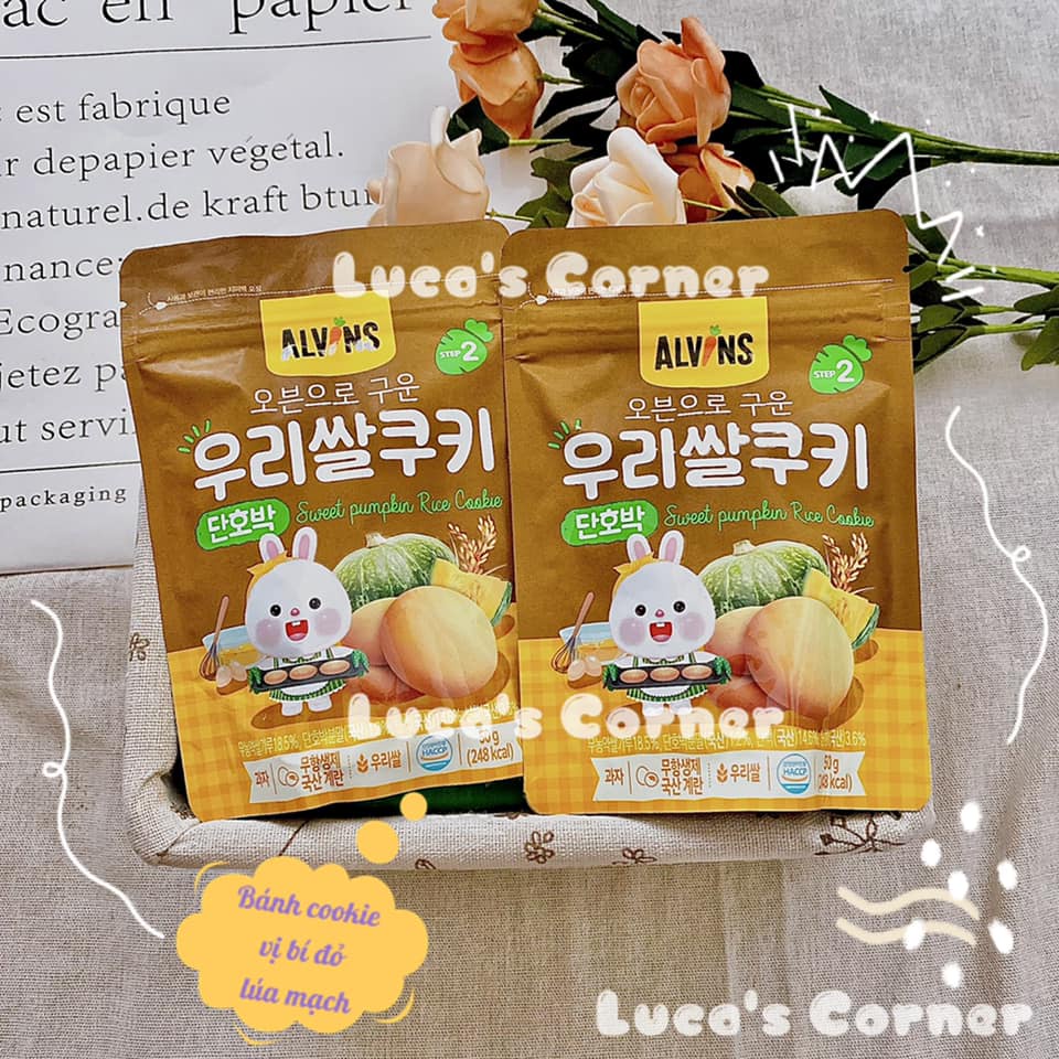 Bánh quy nướng hữu cơ Alvins cho bé ăn dặm 6m+