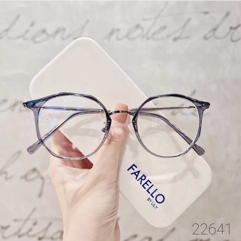 Kính kim loại cao cấp 22641, kính giả cận thời trang Jolie eyewear chống ánh sáng xanh, UV400