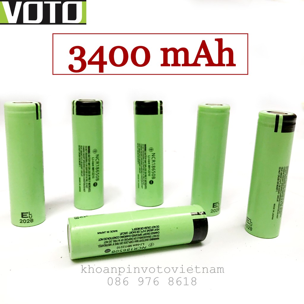 Cell pin 18650 li-ion dung lượng 3400 MAH bao check made in Japan (pin màu xanh lá)