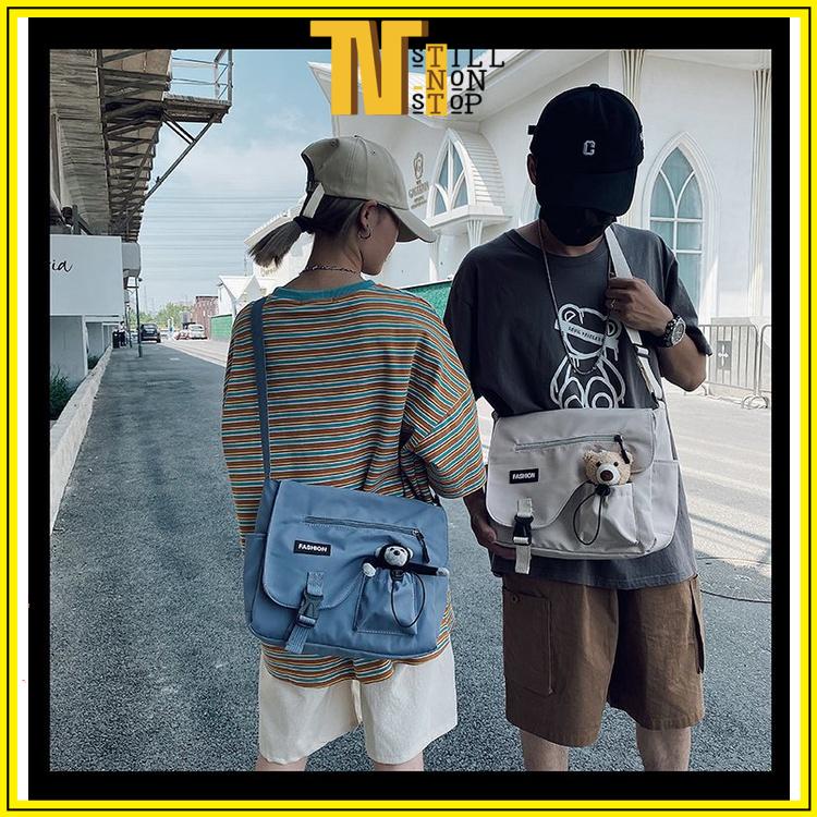 Túi tote vải canvas đeo vai giá rẻ đeo chéo đi học có khóa kéo phong cách hàn quốc HT-16