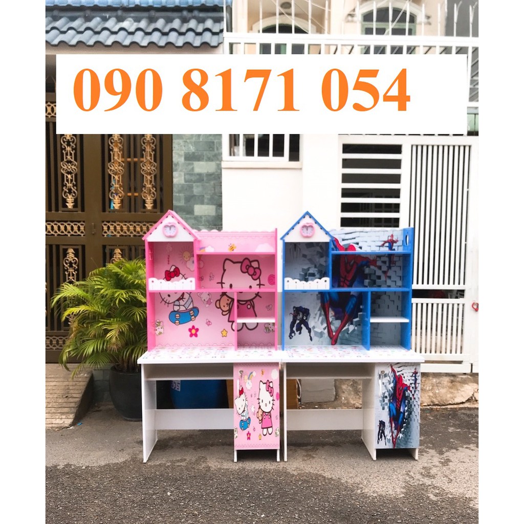 Bàn học sinh cho bé trai, in 3D siêu nhân nhện, doremon , kitty, công chúa | BigBuy360 - bigbuy360.vn