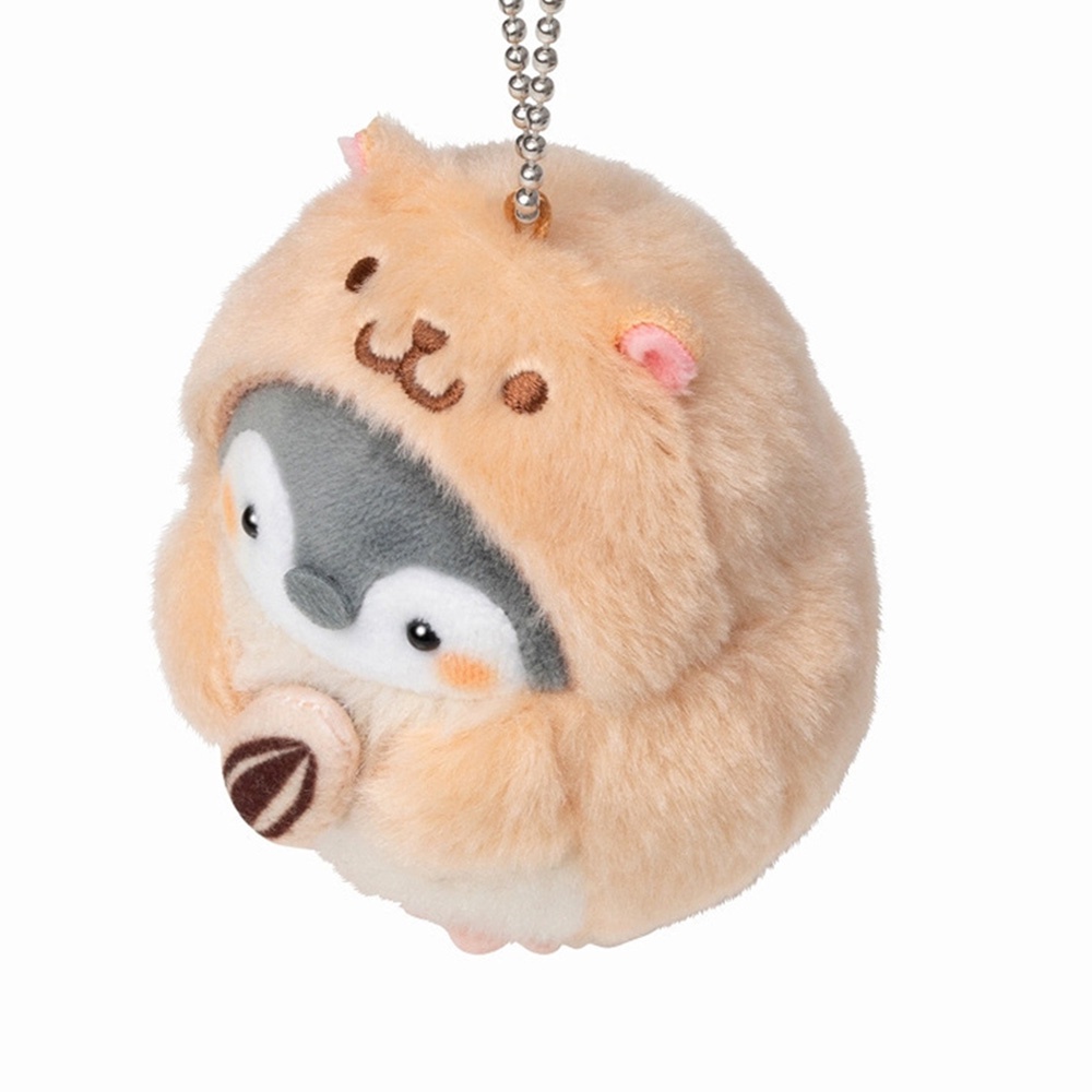 Móc khóa hình chuột hamster/chim cánh cụt nhồi bông dễ thương
