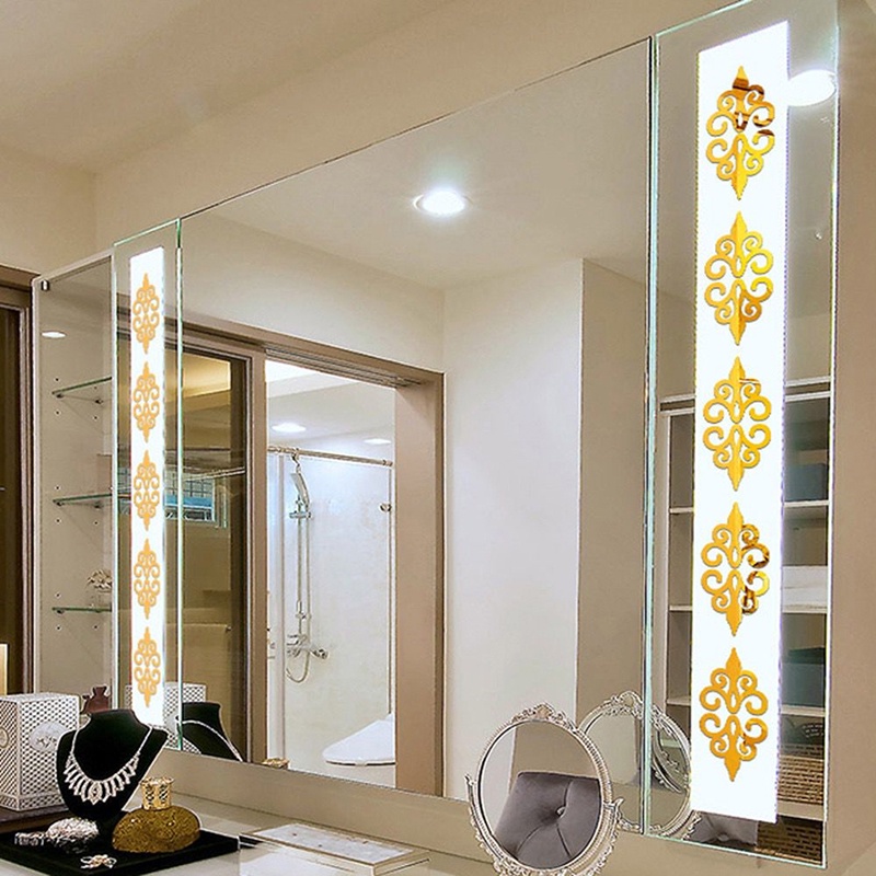 Miếng Dán Tường Trang Trí Tráng Gương Họa Tiết Mosaic 3D Tự Dính Trang Trí Phòng Khách &lt; JF &gt;
