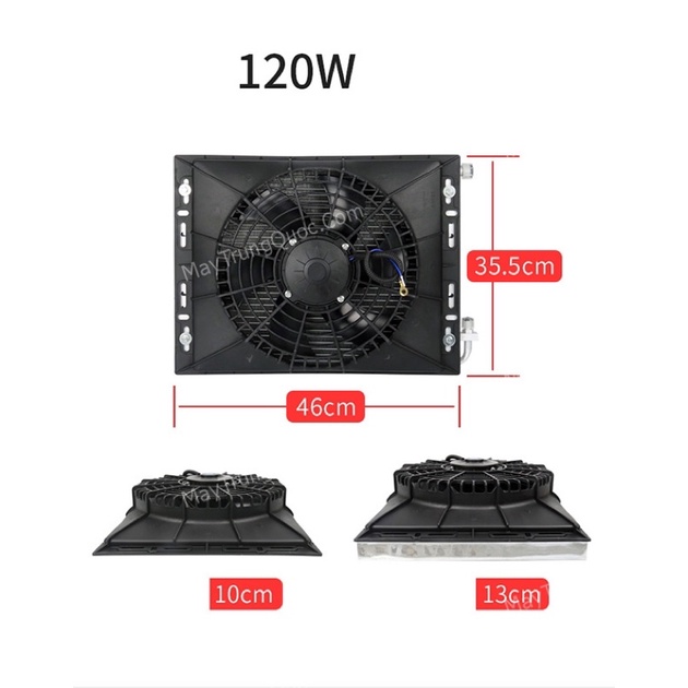 Quạt gió dàn nóng điều hoà chạy điện ác quy 12V-24V Đk 300mm 120W