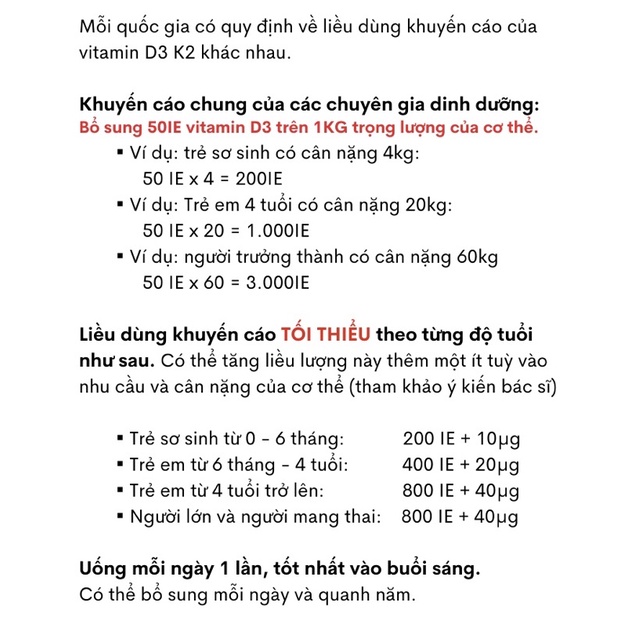 Vitamin D3 K2 MK7 cho bé Đức Sunday Natural 20ml giúp hấp thụ canxi phát triển chiều cao tối ưu cho trẻ từ sơ sinh