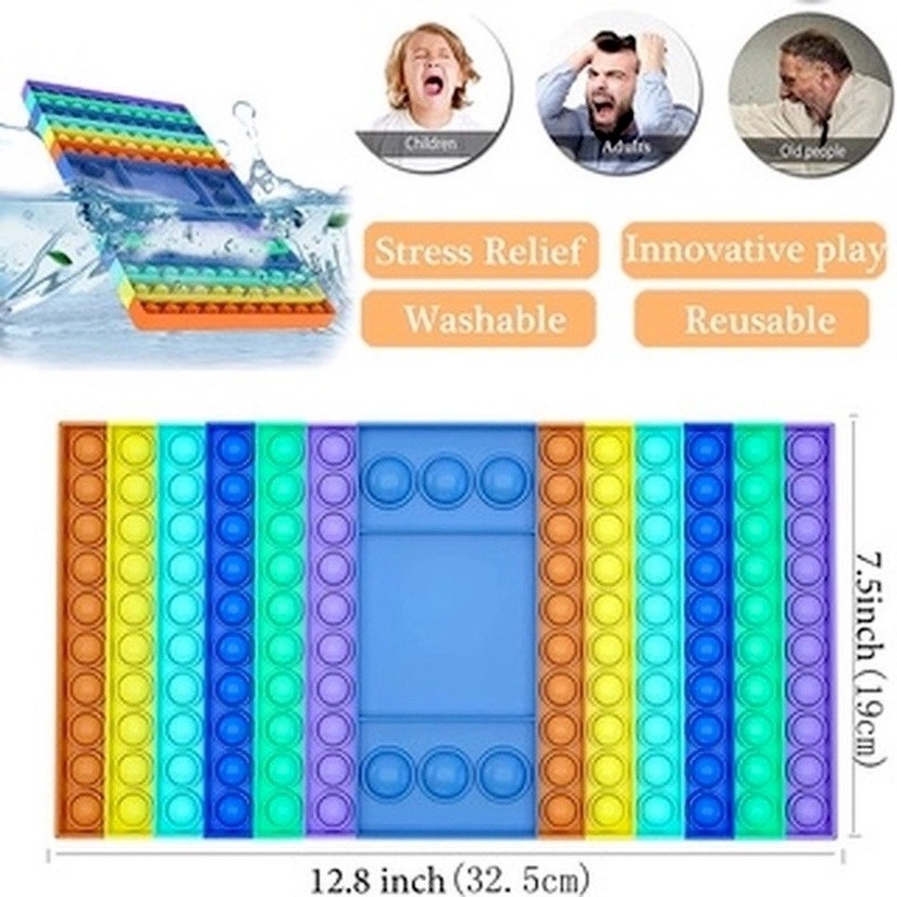 Quà tặng miễn phí  Đồ Chơi Pop It Tiktok bong bóng giải tỏa căng thẳng độc đáo sáng tạo Push Pop Fidget Toy Bubble Rainbow Đồ