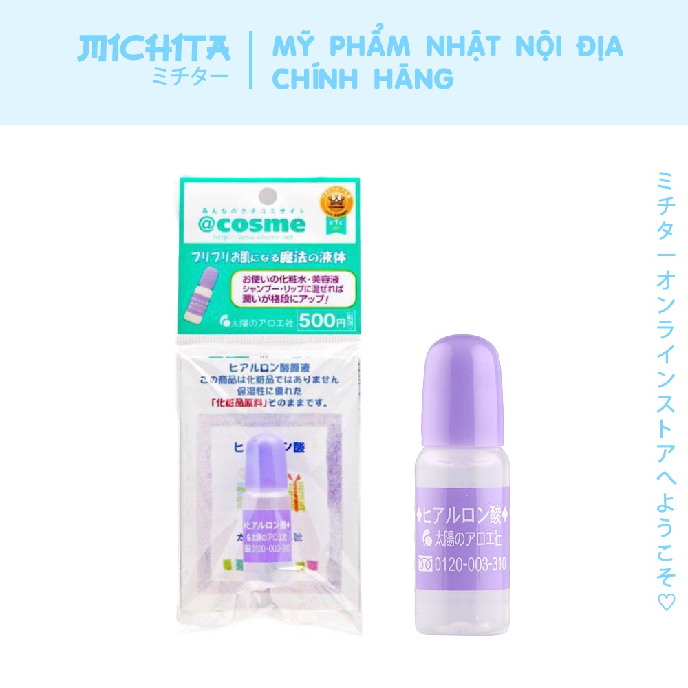 Serum cấp nước HA Hyaluronic Acid của Taiyou No Aloe - Nhật Bản 10ml