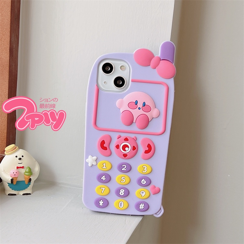 Ốp Điện Thoại Silicon Chống Rơi Họa Tiết Ngôi Sao Kirby Màu Tím/Xanh Dương Cho iPhone XS Max 11ProMax 12ProMax 13ProMax
