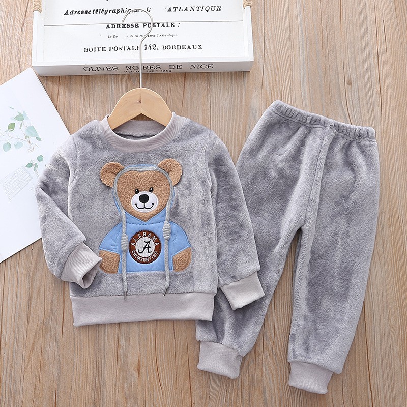 Bộ Đồ Quần Áo Bé Gái Vải Nhung Bông Dày Co Giãn 4 chiều, Set Đồ Trẻ Em Bé 1-10 Tuổi Mặc Nhà Đi Học, Chơi Mùa Thu Đông