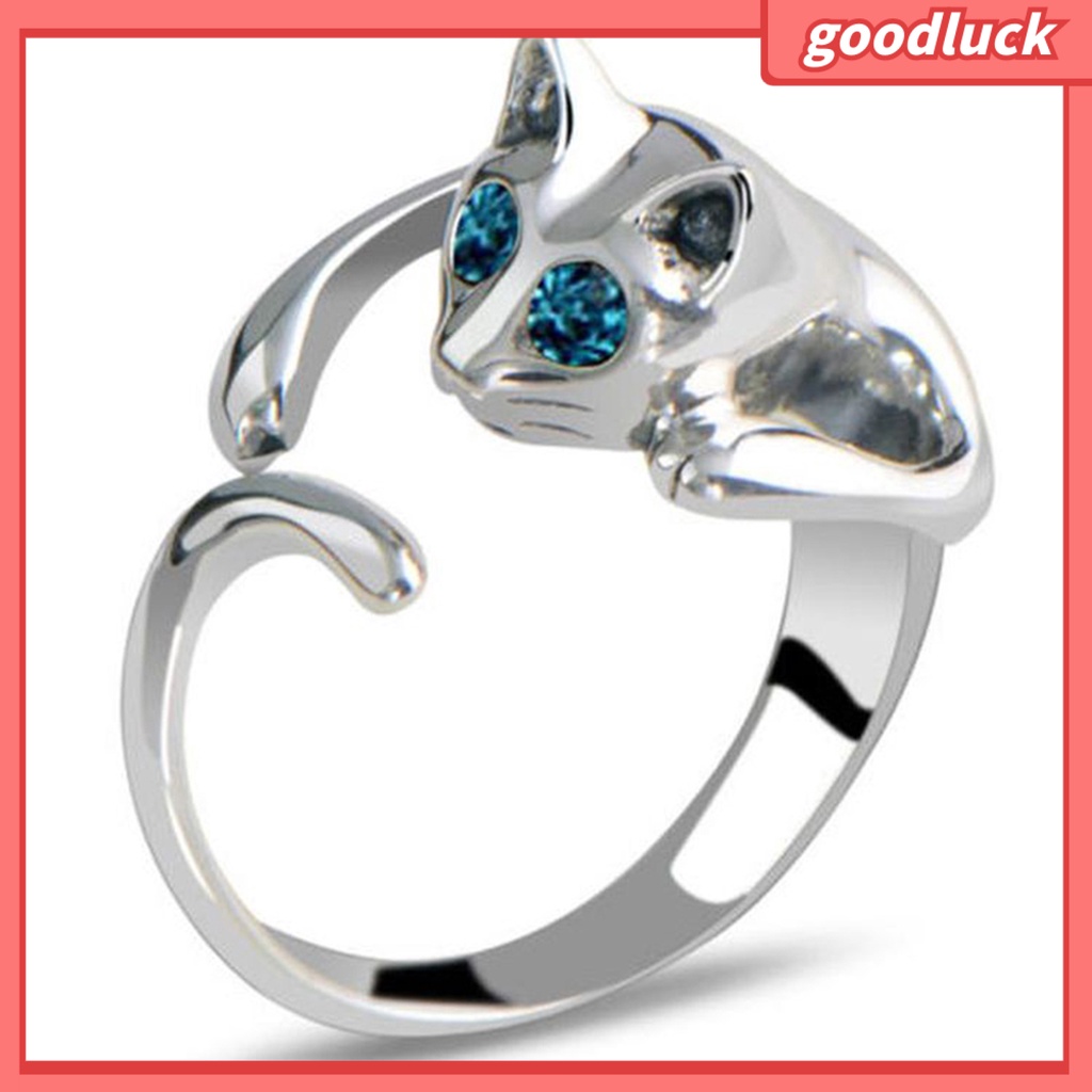 Nhẫn bằng hợp kim hình mèo đáng yêu thời trang cho unisex