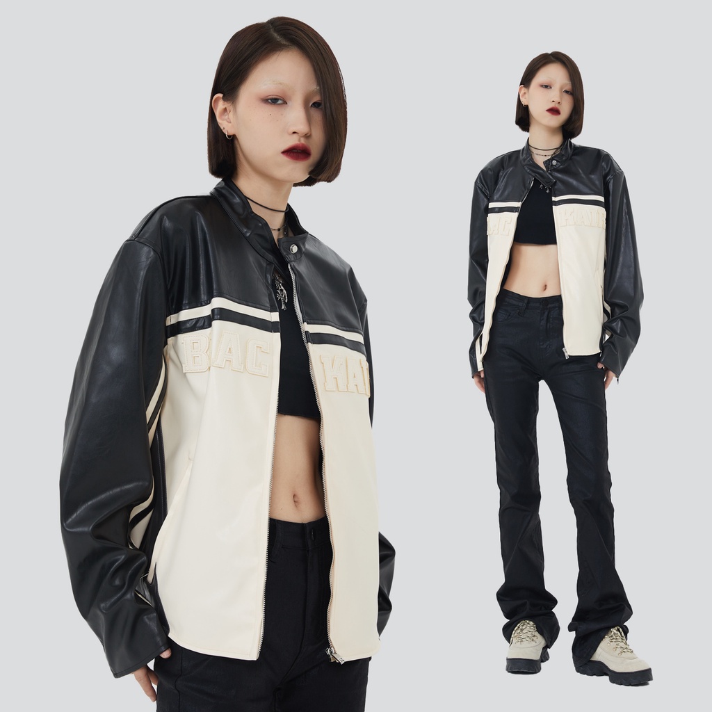 Áo khoác Made Extreme Racer Leather Patchwork Jacket