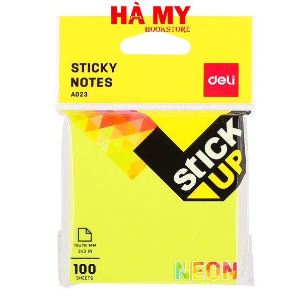 [Hỏa Tốc] Giấy Note Deli 3X3 A02302 - Màu Vàng