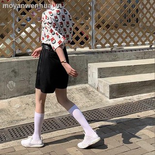 Vớ nhung cổ cao màu trắng mỏng nhẹ thời trang mùa hè phong cách Nhật Bản cho trẻ em