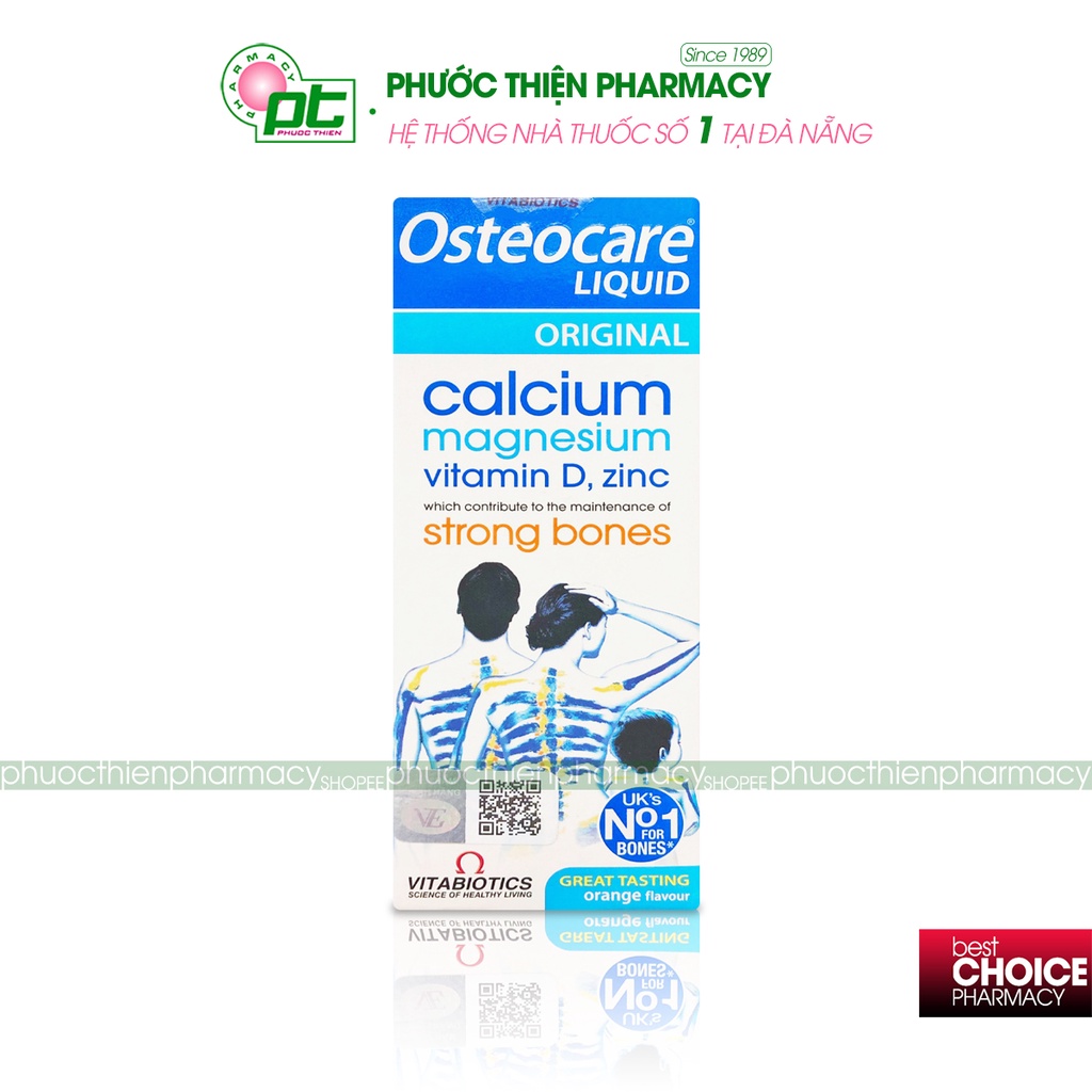 Siro Canxi d3 dạng nước giúp bổ xương, tăng chiều cao cho bé Osteocare Liquid Original Syrup 200ml