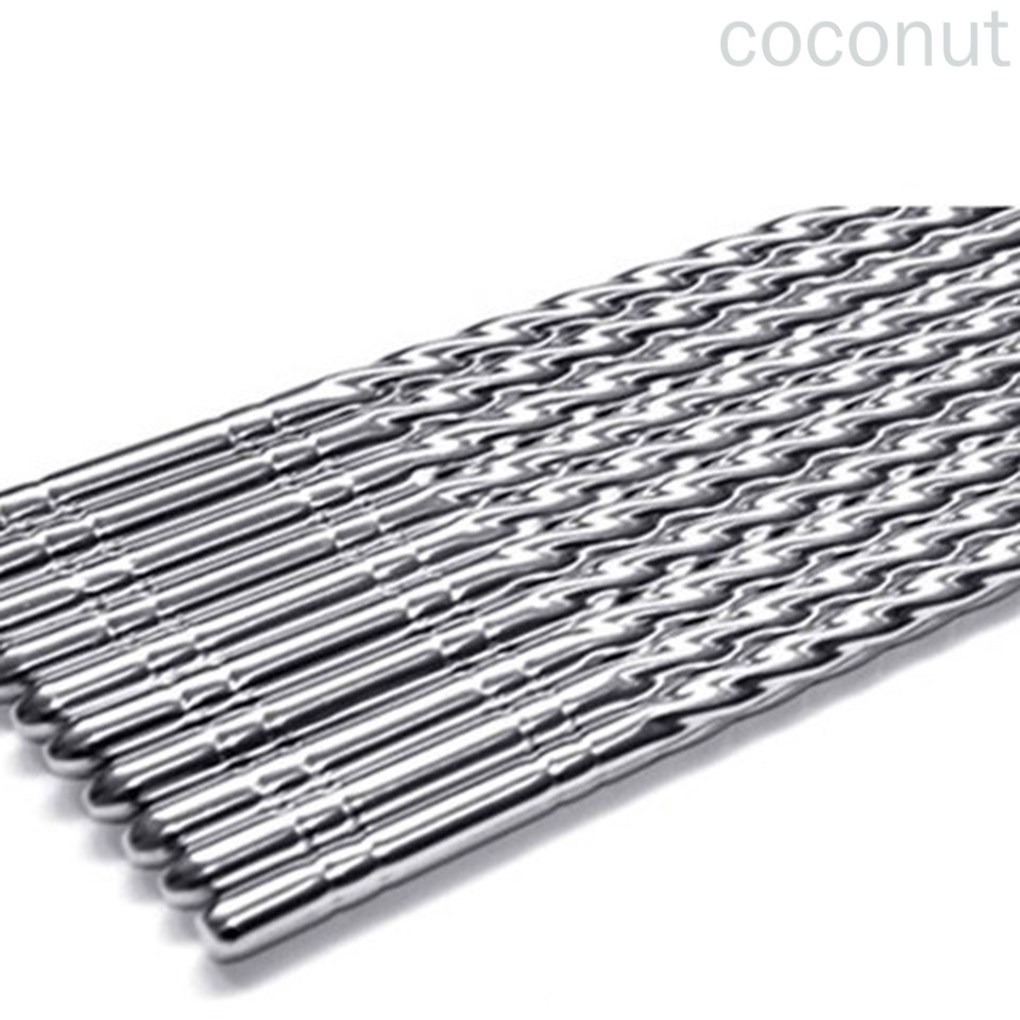 Đũa Ăn Bằng Thép Không Gỉ Chống Trượt Có Thể Tái Sử Dụng