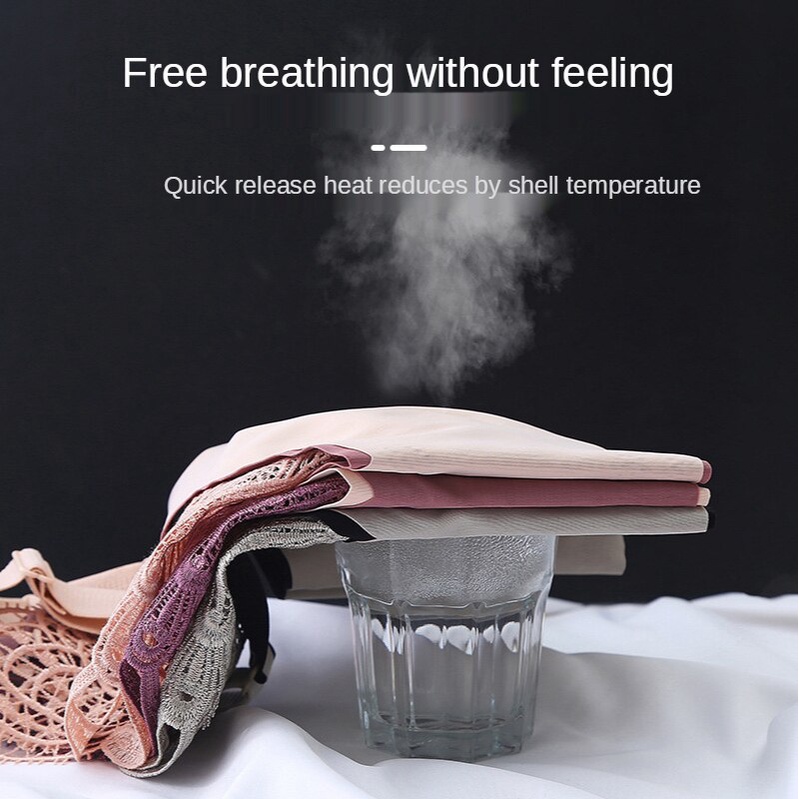 Áo lót lụa phối ren không đường may hở lưng size lớn kiểu dáng thoải mái cho nữ