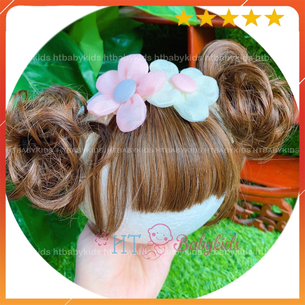 Tuban Tóc Giả 2 Bông Mái Tiểu Thư Cho Bé Gái