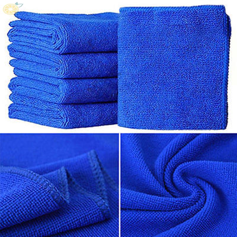 Bộ 10 khăn lau vệ sinh bằng chất liệu microfiber màu xanh dương tiện dụng