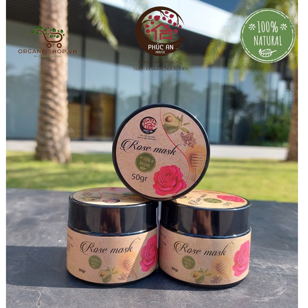 ROSE MASK - Mạt nạ hoa hồng Phúc An House 50gr