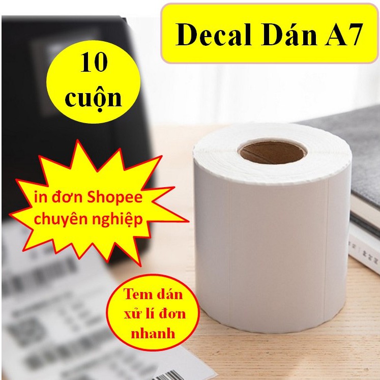 Combo 10 Cuộn Giấy in nhiệt A7 70x100mm in đơn TMĐT