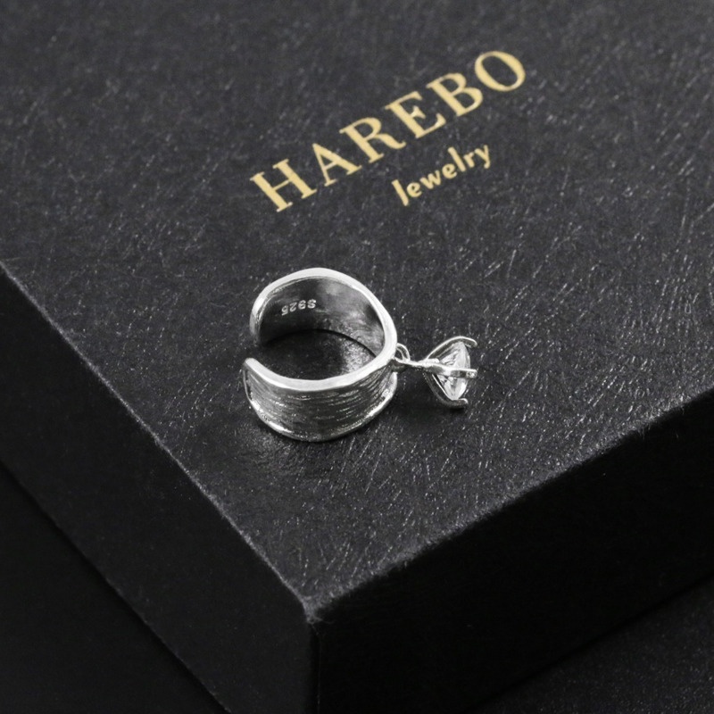 Bông Tai Đính Đá Zircon Dạng Kẹp Phong Cách Harajuku Sang Trọng