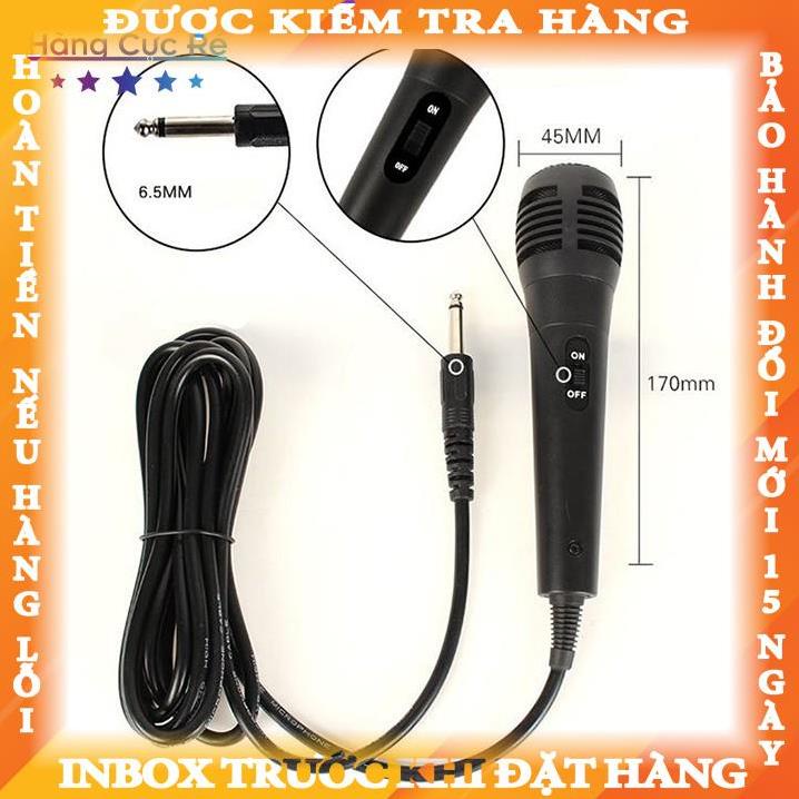 Micro hát karaoke có dây 2m, jack mic 6.5mm dành cho loa amply - Shop Hàng Cực Rẻ angthuy