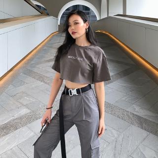 Áo Croptop Thêu Chữ Đơn Giản Thời Trang Mùa Hè