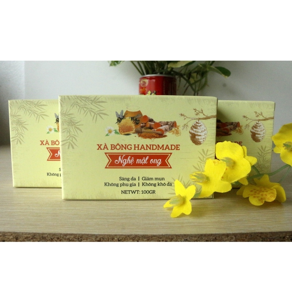 Xà Bông Nghệ Cam Mật Ong - Mướp Đắng Tràm Trà . Dưỡng Sáng Da, Ngừa Thâm Hiệu Quả