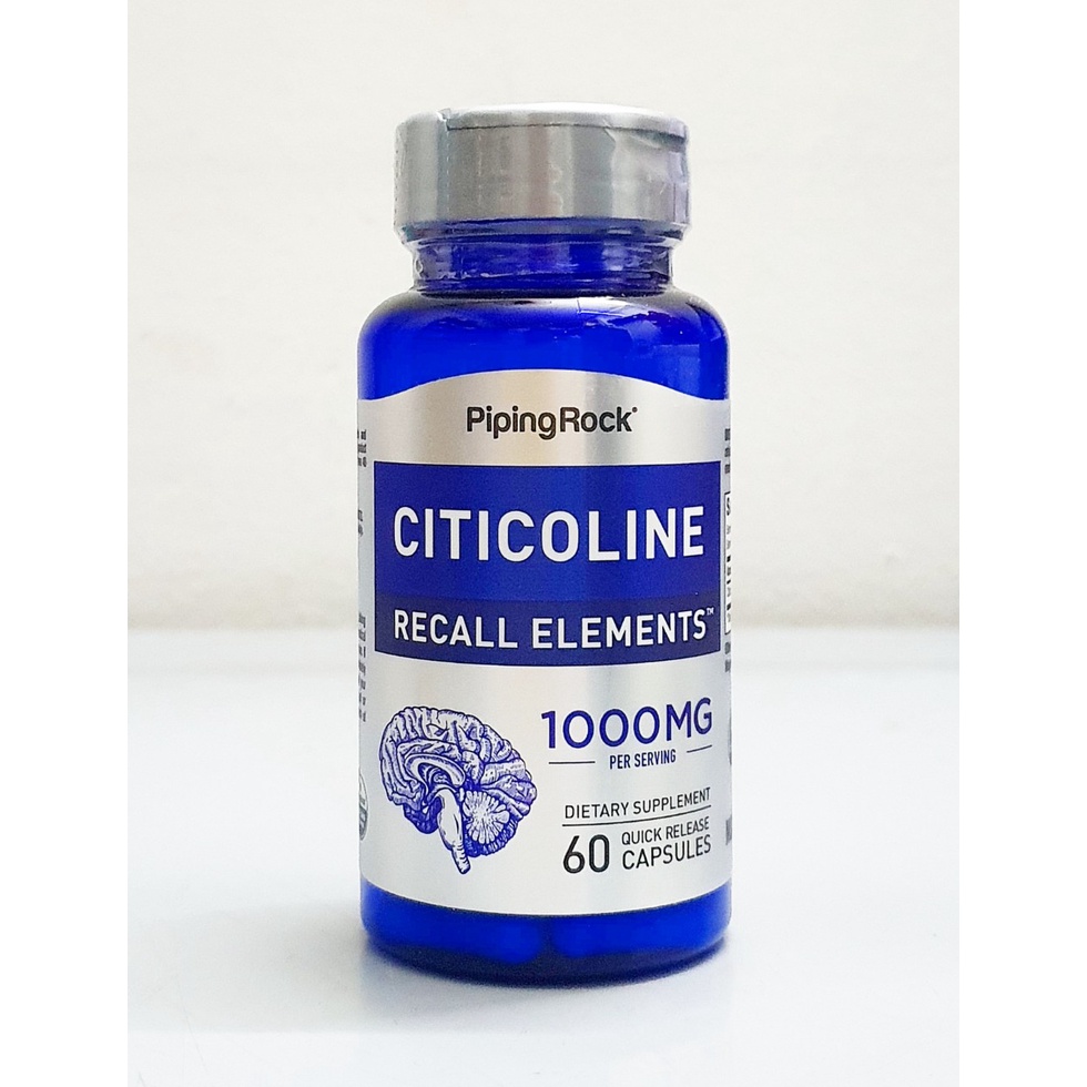 Bổ não Recall Elements Citicoline 1000mg chai 60 viên từ mỹ hãng pipingrock.com