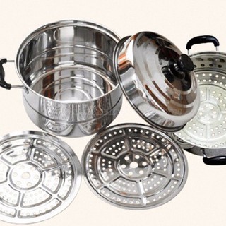 Nồi Hấp Inox 2 Tầng 3 Đáy