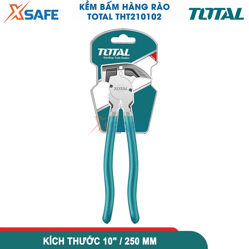 Kềm bấm hàng rào 250mm TOTAL THT210102, đầu kềm được đánh bóng và mạ đen, siêu cứng chống rỉ sét cong vênh - chính hãng