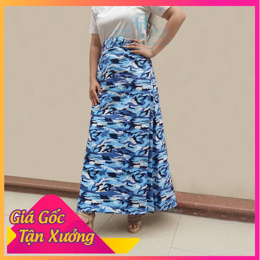 [GIÁ GỐC TẬN XƯỞNG] VÁY CHỐNG NẮNG KAKI CAO CẤP - Váy chống nắng Nữ vải Kaki mềm Cao cấp Họa tiết Xanh Rằn Ri lạ mắt