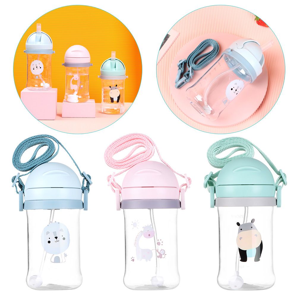 Bình đựng nước có ống hút họa tiết hoạt hình dễ thương cho bé