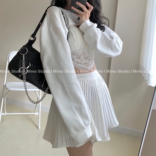 Cutout sweater - chân váy dập ly