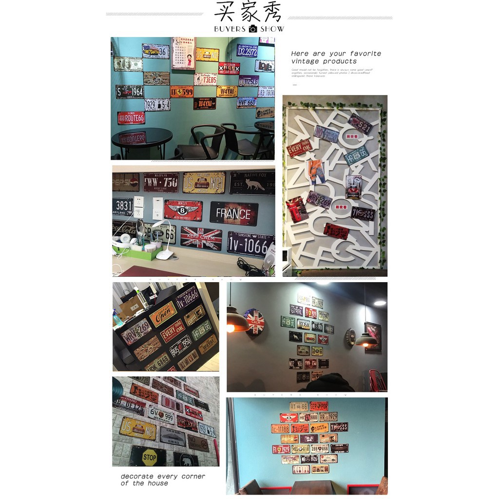 Tấm Kim Loại Treo Tường Trang Trí Phong Cách Cổ Điển Mỹ