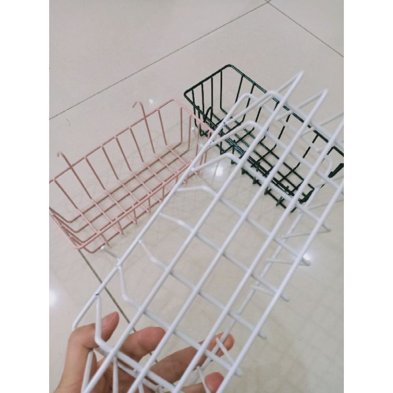 [AN MỘC] Combo 2 khung lưới 35*45cm + 1 giỏ nhỡ + 1 thanh treo để đồ trang trí, đa năng