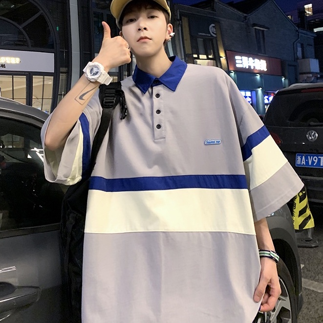Áo Thun Polo Tay nam Ngắn Họa Tiết Kẻ Sọc Nhiều Màu Sắc Phong Cách Hàn Quốc Thời Trang Cho Nam  unisex  simple bigsex áo thun nam có cổ