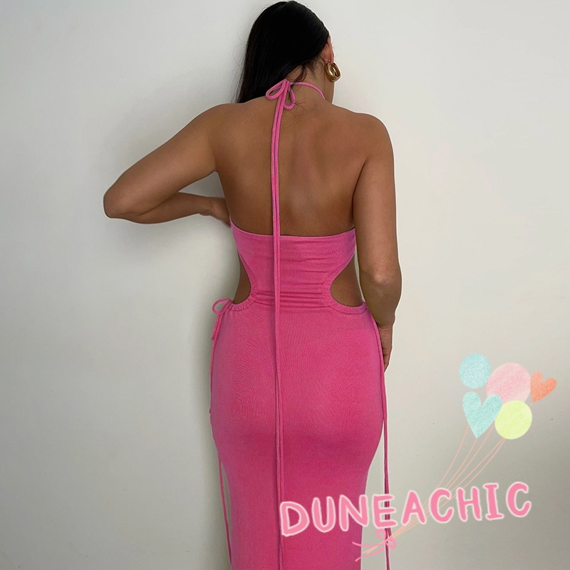 Đầm hai dây DUNEA phối ren hở lưng quyến rũ thời trang dành cho nữ