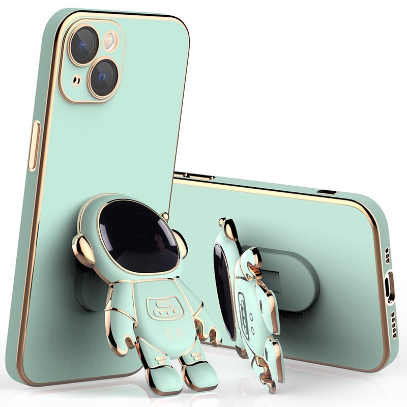 Ốp Điện Thoại Mềm Bo Viền Hình Phi Hành Gia 3D Gắn Giá Đỡ Cho IPhone 14 13 Pro Max 11